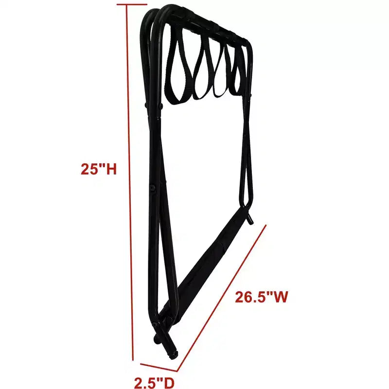 Porte-bagages pliable, support de valise élégant avec étagère de rangement, noir