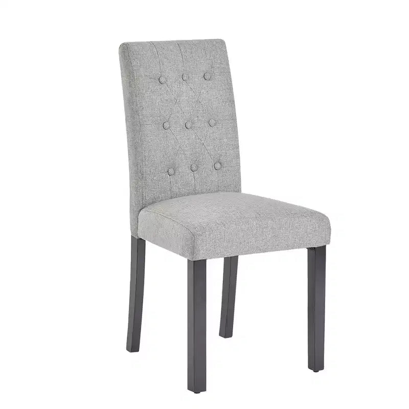Chaises de salle à manger rembourrées Lot de 2/4/6 Chaises à dossier haut capitonné Siège rembourré et pieds en bois de caoutchouc Chaises de salle à manger Café/Beige/Gris