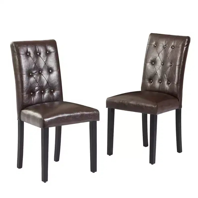 Chaises de salle à manger rembourrées Lot de 2/4/6 Chaises à dossier haut capitonné Siège rembourré et pieds en bois de caoutchouc Chaises de salle à manger Café/Beige/Gris