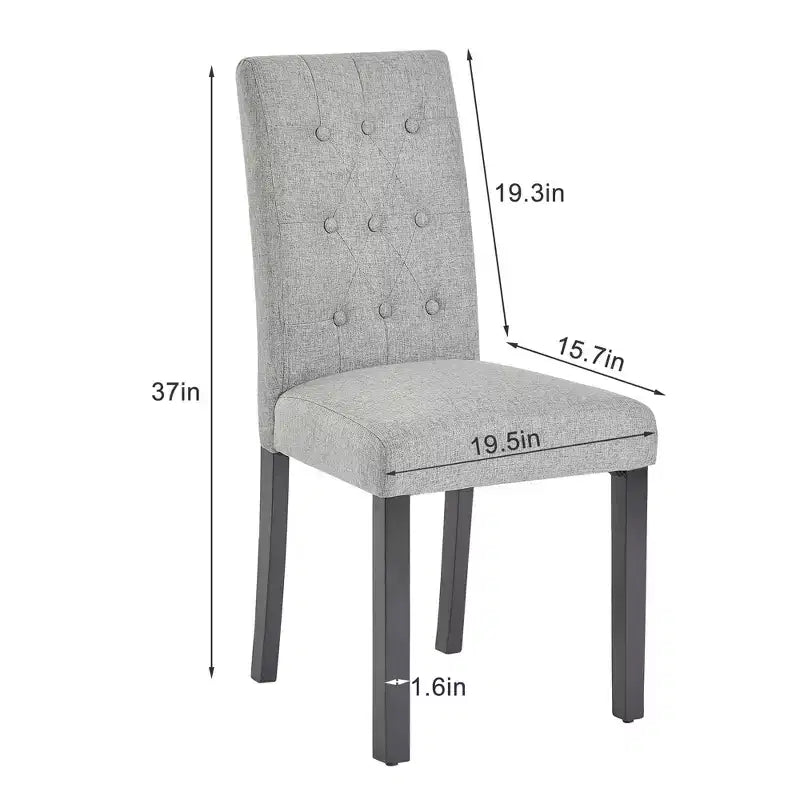 Chaises de salle à manger rembourrées Lot de 2/4/6 Chaises à dossier haut capitonné Siège rembourré et pieds en bois de caoutchouc Chaises de salle à manger Café/Beige/Gris