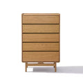 LuxenHome Summer Oak Engineered Wood 48.5-Inch Tall 5-Drawer Bachelor Chest Brown