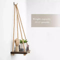 Oumilen Rope Hanging Shelves Set of 4, Brown