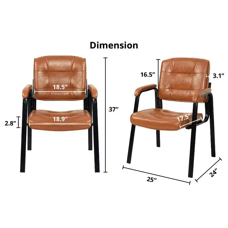 Chaise d'appoint en similicuir avec piètement luge pour visiteurs - Lot de 2/4/6/8