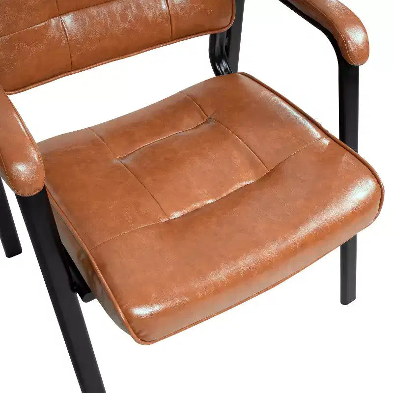 Chaise d'appoint en similicuir avec piètement luge pour visiteurs - Lot de 2/4/6/8