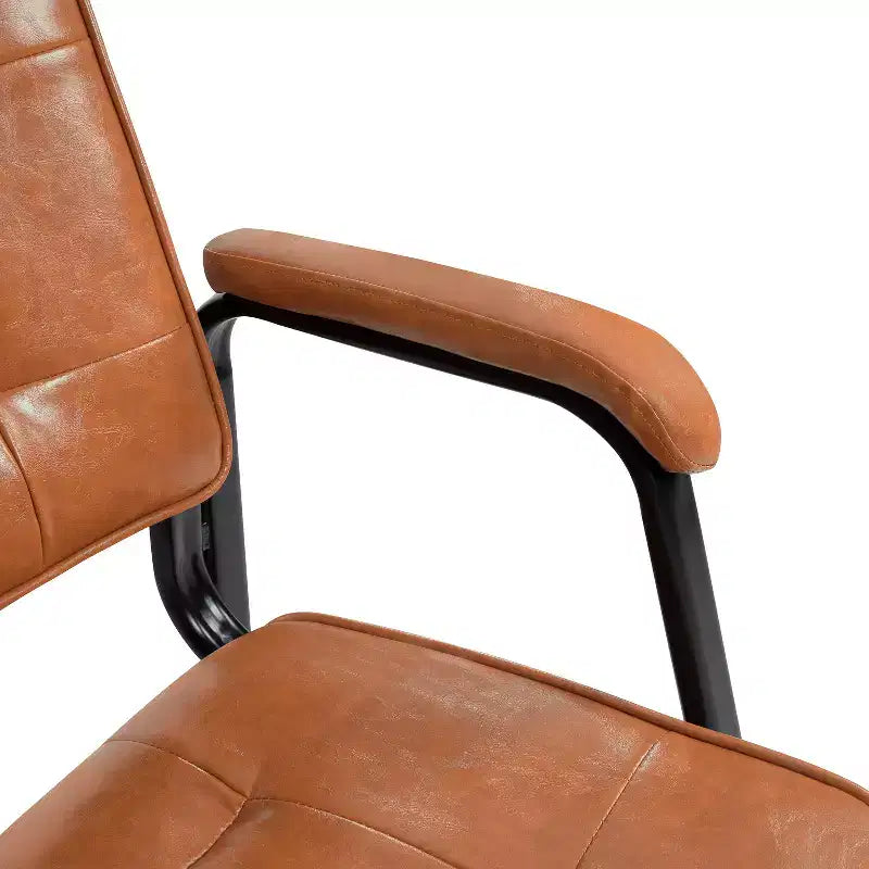 Chaise d'appoint en similicuir avec piètement luge pour visiteurs - Lot de 2/4/6/8