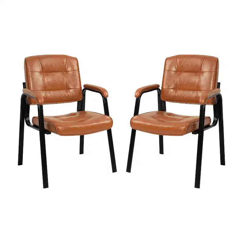 Chaise d'appoint en similicuir avec piètement luge pour visiteurs - Lot de 2/4/6/8