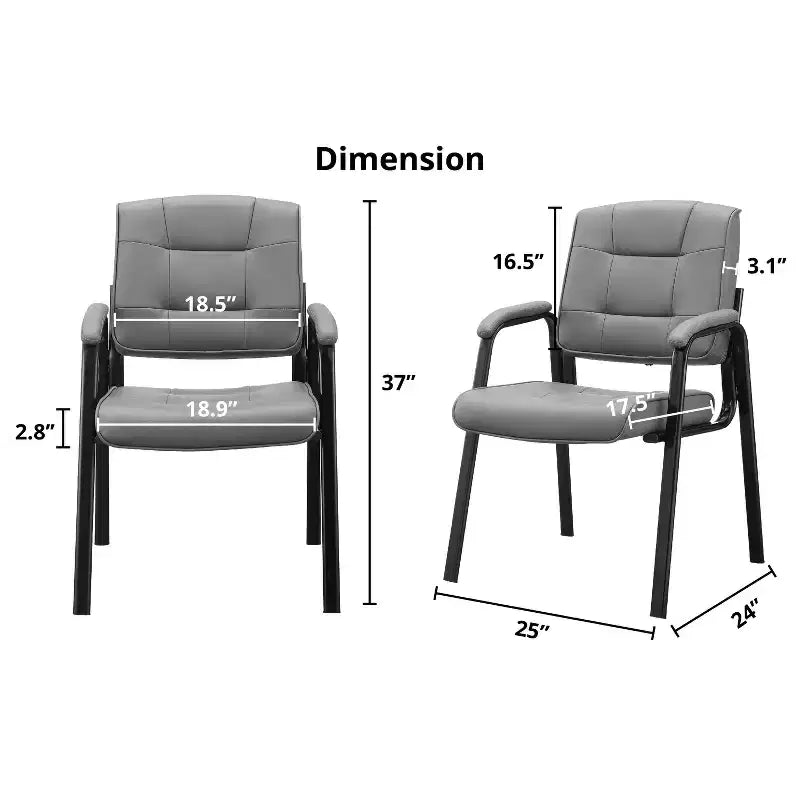 Chaise d'appoint en similicuir avec piètement luge pour visiteurs - Lot de 2/4/6/8