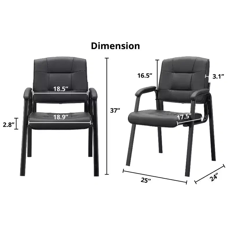 Chaise d'appoint en similicuir avec piètement luge pour visiteurs - Lot de 2/4/6/8