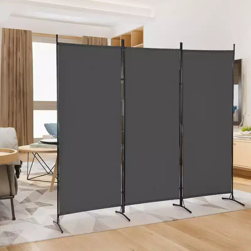 Paravent pliable à 3 panneaux polyvalent, écran d'intimité, avec cadre en métal, séparateur d'espace, mur de fond, cloisons de séparation autoportantes