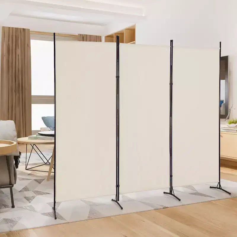 Paravent pliable à 3 panneaux polyvalent, écran d'intimité, avec cadre en métal, séparateur d'espace, mur de fond, cloisons de séparation autoportantes