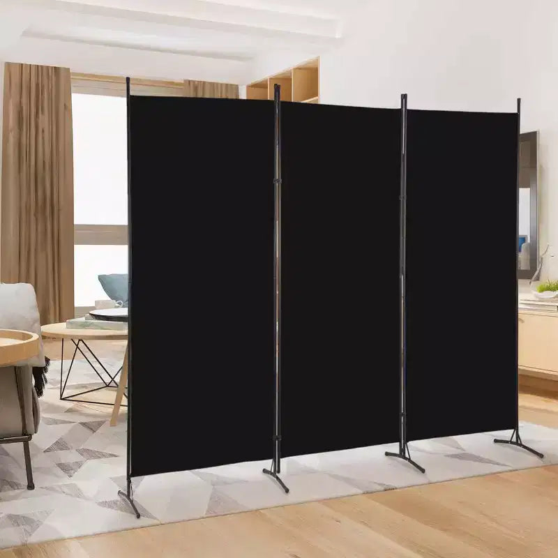 Paravent pliable à 3 panneaux polyvalent, écran d'intimité, avec cadre en métal, séparateur d'espace, mur de fond, cloisons de séparation autoportantes