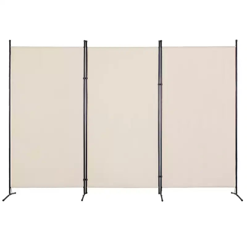 FDW Versatile 3-Panel Room Divider Folding Privacy Screen with Metal Frame Space Separator Background Wall Freestanding Room Dividers