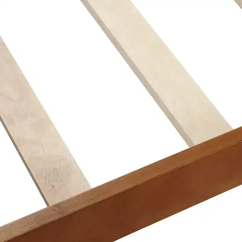 Cadre de lit plateforme en bois, design traîneau, avec tête de lit, pied de lit et support à lattes robuste
