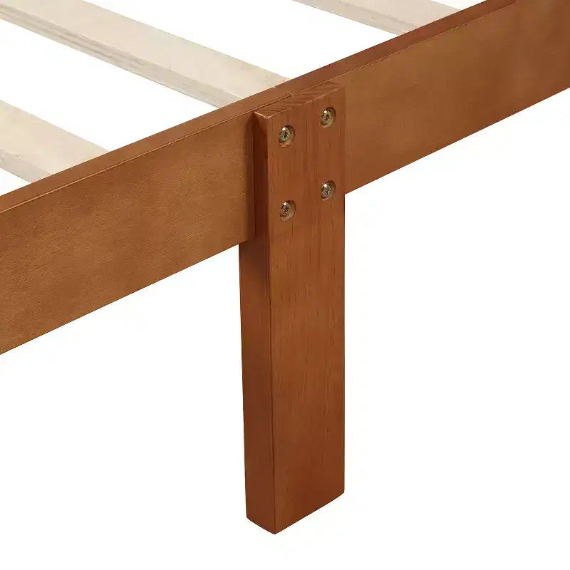 Cadre de lit plateforme en bois, design traîneau, avec tête de lit, pied de lit et support à lattes robuste