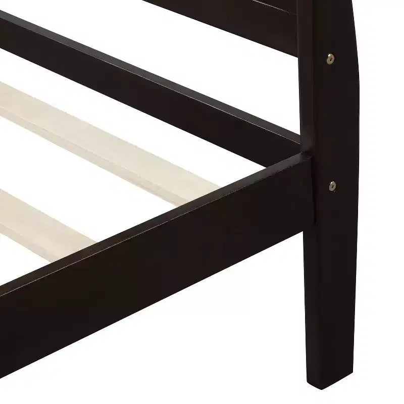 Cadre de lit plateforme en bois, design traîneau, avec tête de lit, pied de lit et support à lattes robuste