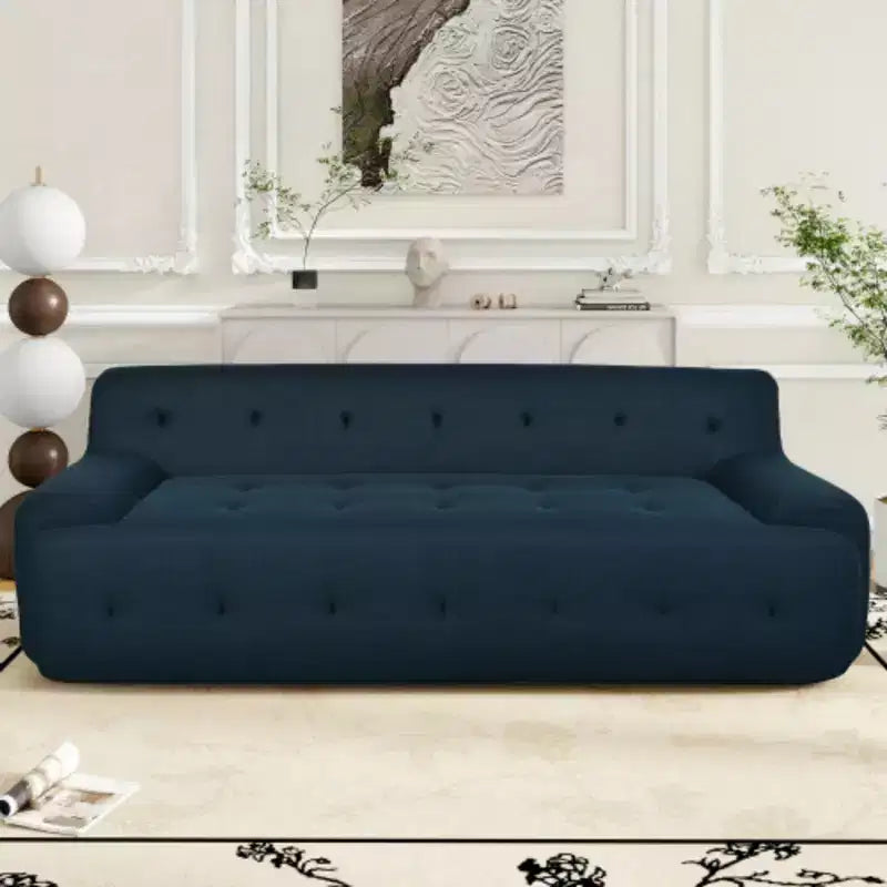 Modern Minimalist Style Tufted Design Upholstered Sofa, 3-Seat Compression Sofa for Living Room, Bedroom, and Apartment