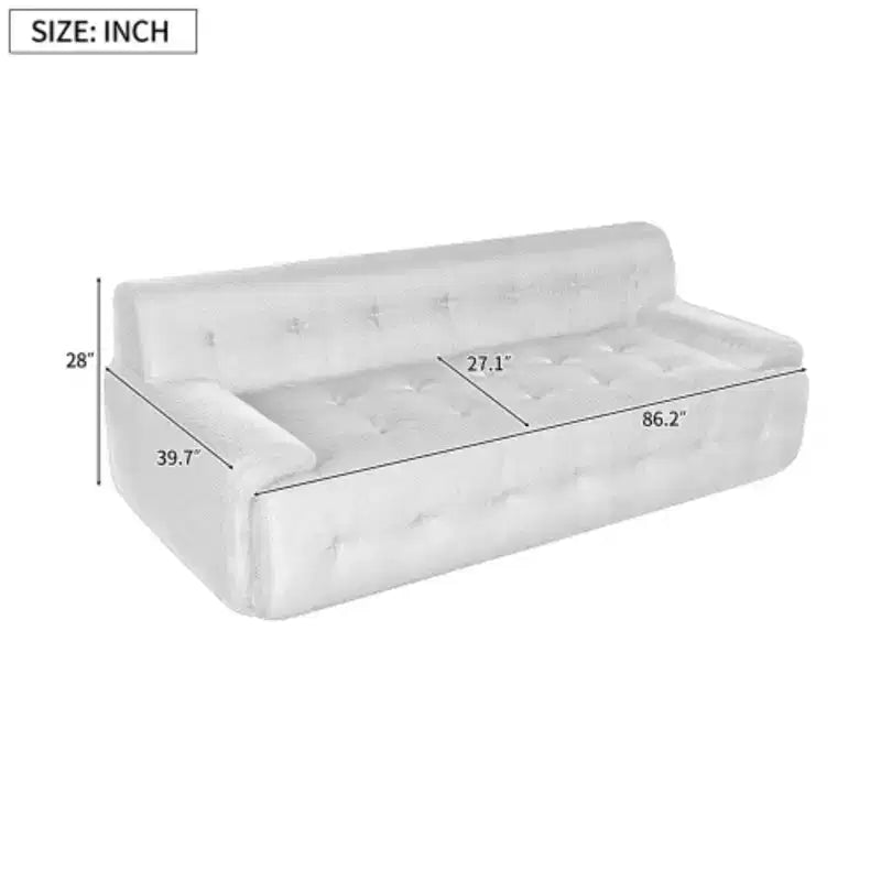 Canapé capitonné de style minimaliste moderne, canapé de compression 3 places pour salon, chambre et appartement