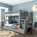 Whisen Full Over Full Bunk Bed with Shelves and 6 Storage Drawers