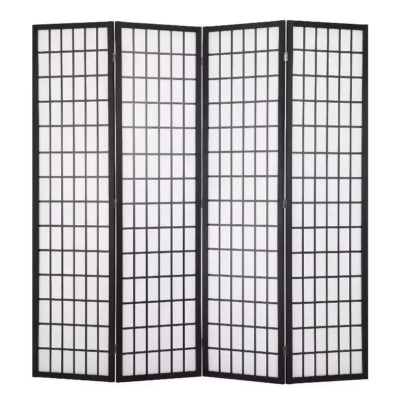 FDW Elegant Folding Room Divider 4-Panel 6ft Screen Divider Folding Privacy Divider with Solid Wood Frame Shoji Panels