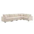 GDFStudio Daniel 106 Corduroy Convertible L Shaped Corner Sofa/Couch with Armrest Storage,Cup Holders