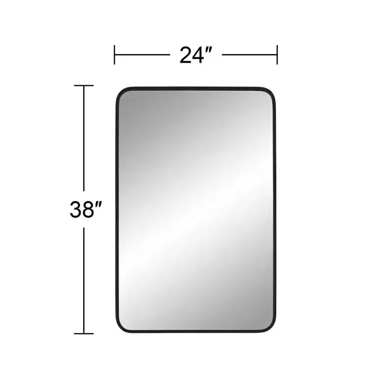 Miroir mural rectangulaire noir 24 x 38