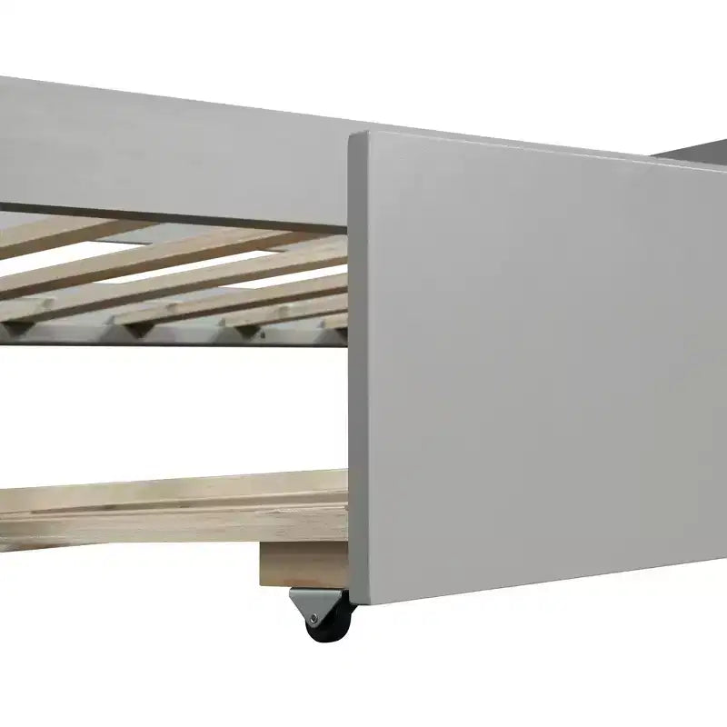 Lit de repos en bois de taille double au design moderne avec lit gigogne, construction robuste