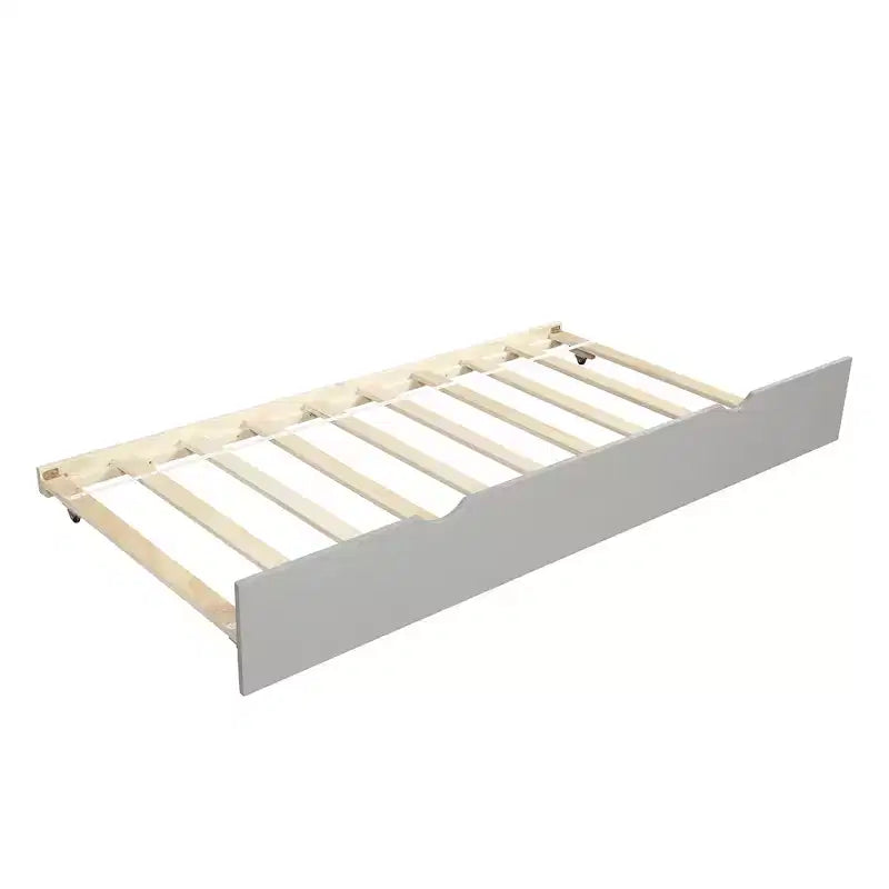Lit de repos en bois de taille double au design moderne avec lit gigogne, construction robuste