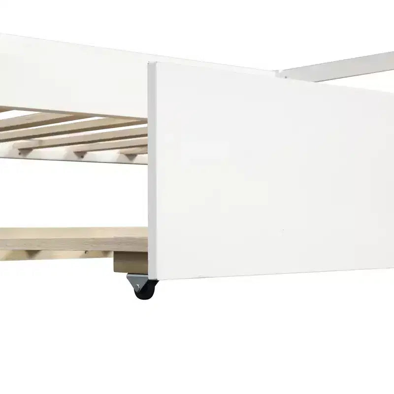 Lit de repos en bois de taille double au design moderne avec lit gigogne, construction robuste