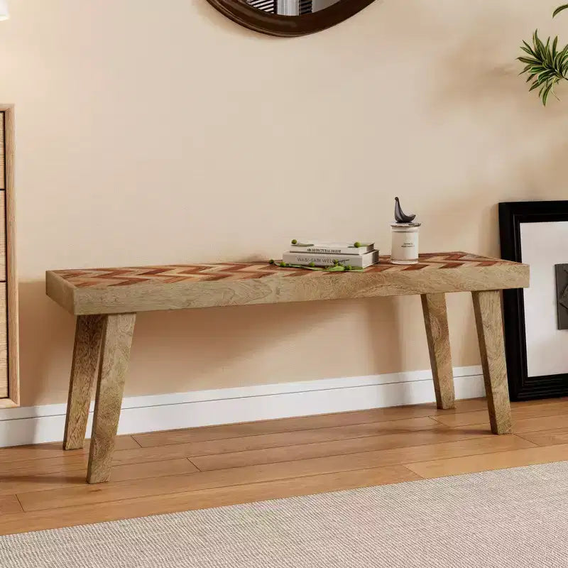 Banc de salle à manger bohème en bois de manguier fait main