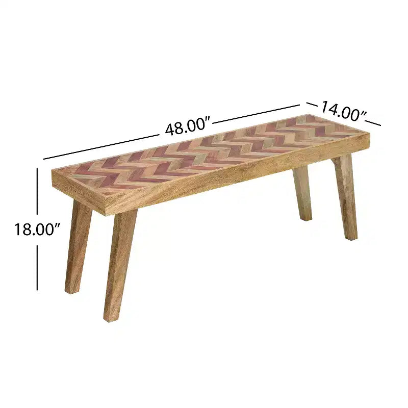 Banc de salle à manger bohème en bois de manguier fait main