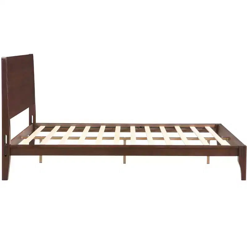 Cadre de lit plateforme en bambou avec lattes de support en bois, style moderne du milieu du siècle, tailles Full/Queen/King