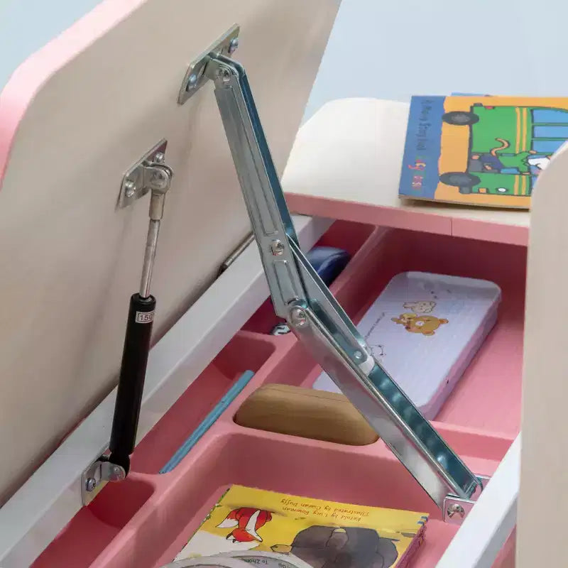 Bureau pour enfants en bois, bureau d'écriture pour enfants avec hauteur réglable et plateau inclinable, étagère de rangement et tiroir, table d'école pour étudiants de 3 à 12 ans