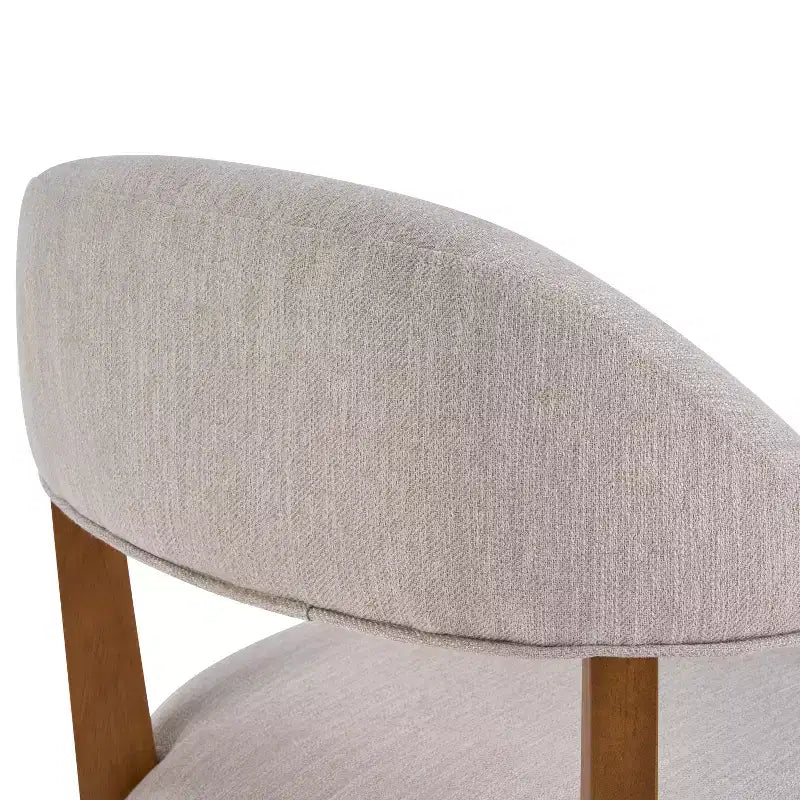 Chaises de salle à manger modernes rembourrées en bois d'hévéa avec accoudoirs (Lot de 4)