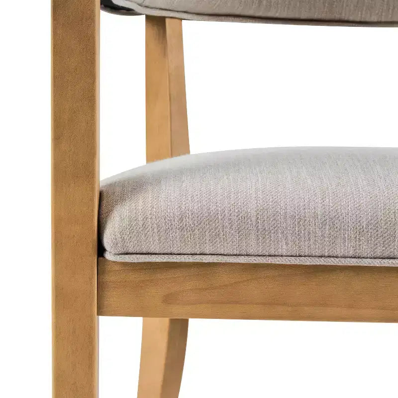 Chaises de salle à manger modernes rembourrées en bois d'hévéa avec accoudoirs (Lot de 4)