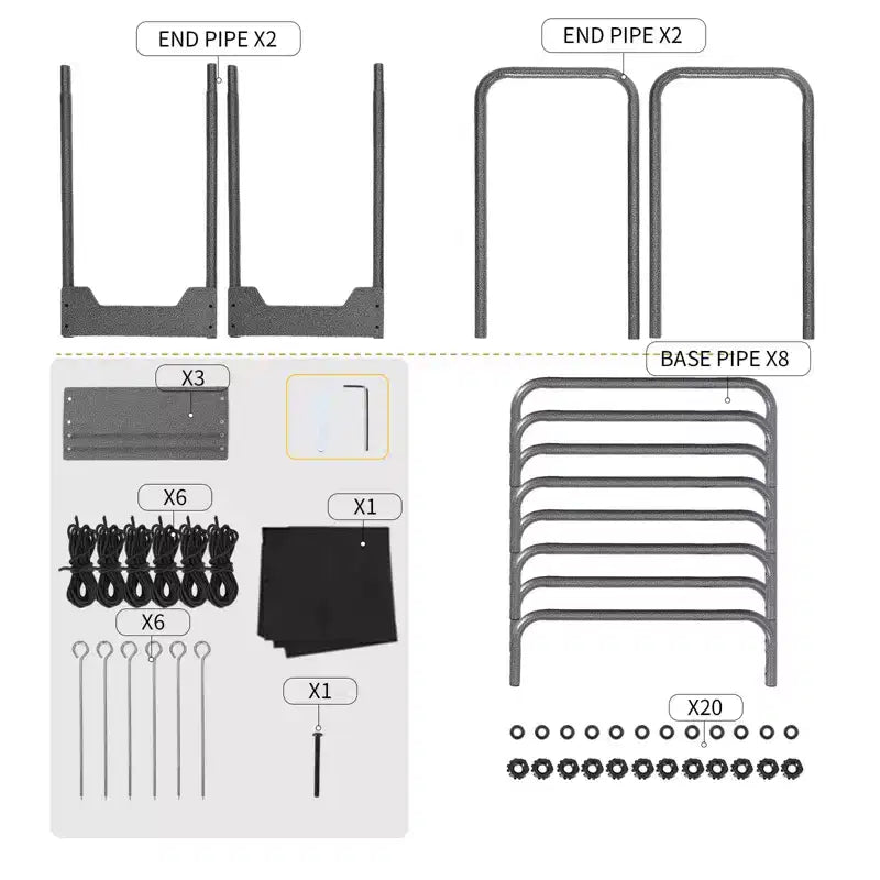 Range-bûches en acier avec housse Oxford imperméable 600D – Organisateur de bûches robuste pour l'intérieur et l'extérieur