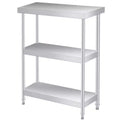 Heavy-Duty 3-Tier Stainless Steel Utility Table, Rust-Resistant Outdoor & Indoor Workbench with Storage Shelves for Kitchen or Patio, 14x24x34 Inch