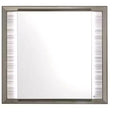 HomeRoots 38 White And Silver Wood Lighted Dresser Mount Framed Mirror