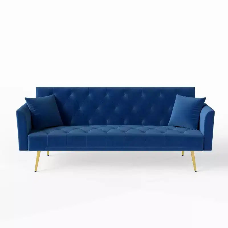 Canapé-lit inclinable moderne en velours avec dossier réglable sur 3 positions, convertible pour petits salons ou chambres d'amis