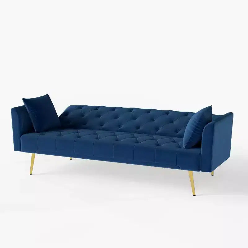 Canapé-lit inclinable moderne en velours avec dossier réglable sur 3 positions, convertible pour petits salons ou chambres d'amis