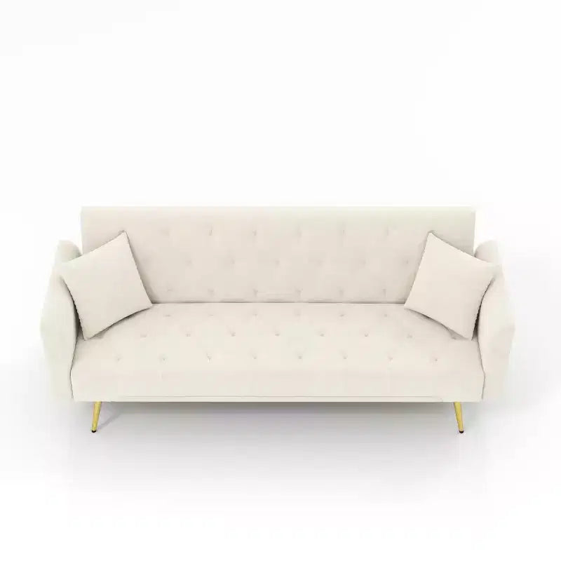 Canapé-lit inclinable moderne en velours avec dossier réglable sur 3 positions, convertible pour petits salons ou chambres d'amis