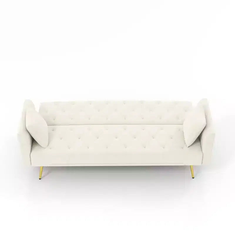 Canapé-lit inclinable moderne en velours avec dossier réglable sur 3 positions, convertible pour petits salons ou chambres d'amis