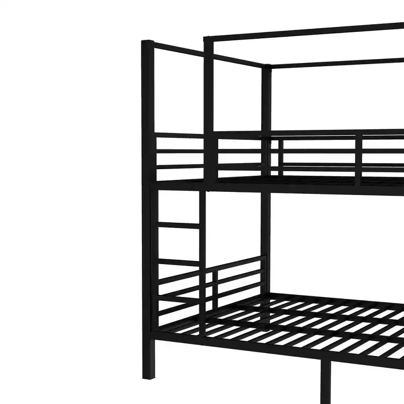 Lit superposé quadruple en métal, taille QueenLit superposé quadruple en métal avec étagères de rangement intégrées et armoireStructure métallique robuste avec conception anti-bruit