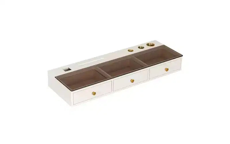 Étagère flottante de 47 pouces avec tiroir, coiffeuse murale multifonctionnelle, bureau mural, convient aux chambres à coucher, beige clair