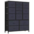 15 Drawers Dressers, Chest of Drawers with Wood Tabletop, Metal Frame, Storage Organizer Unit with Fabric
