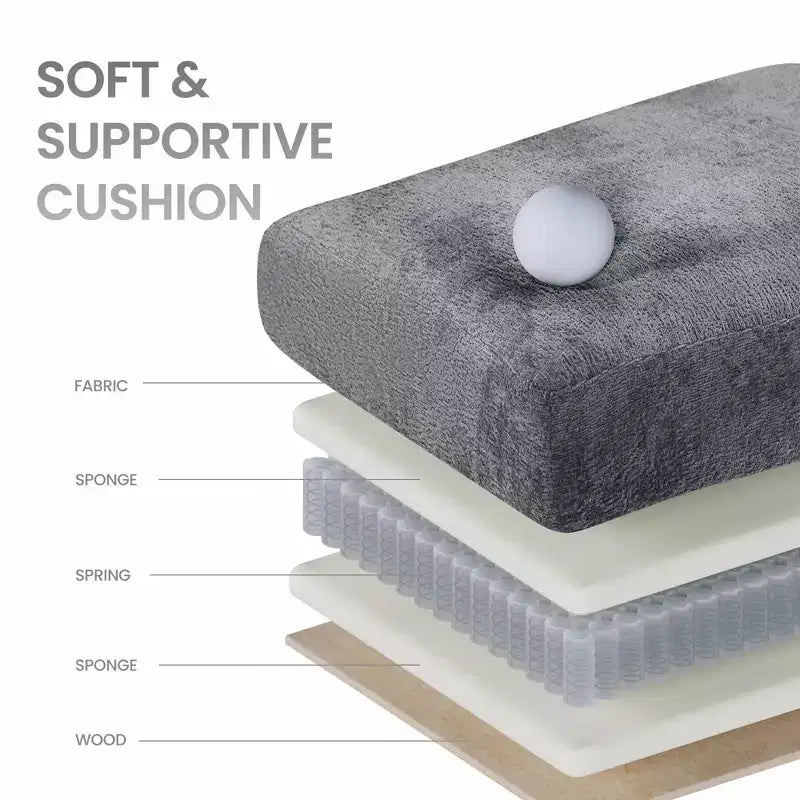 Canapé d'angle modulable 4 places en U Ora Maison 118 avec 2 poufs et table d'appoint pliable