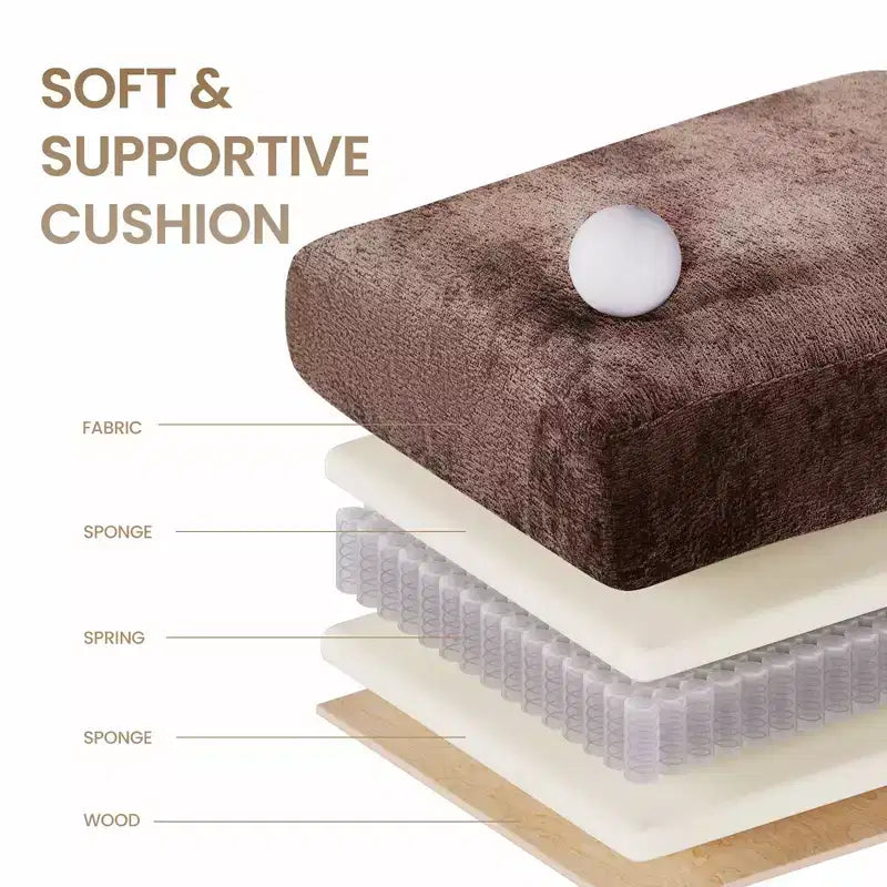 Canapé d'angle modulable 4 places en U Ora Maison 118 avec 2 poufs et table d'appoint pliable